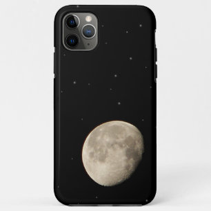 Moon Photo Starry Black Night Sky Space iPhone 11 Pro Max Hoesje