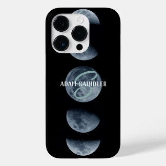 Moon Phrase Custom Name Black Galaxy Space Star Case-Mate iPhone 14 Pro Hoesje