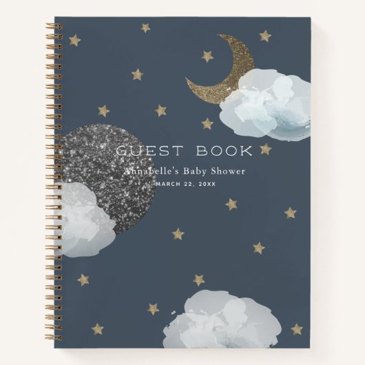 Moon Planet Star Cloud Marine Baby shower Livre d' (Devant)