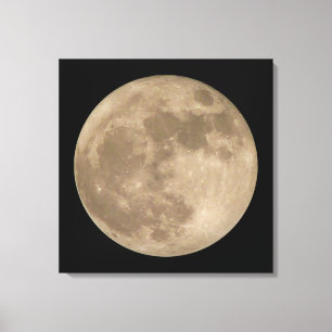 Moon Print Astronomie Full Moon Art Canvas Afdrukk