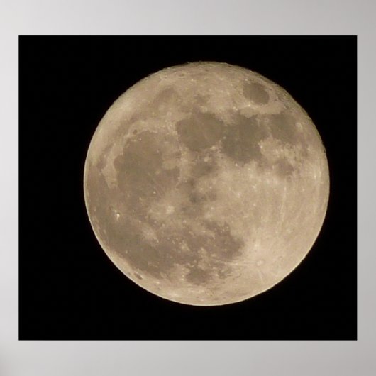 Moon Print Astronomie Lunar Full Moon Poster (Voorkant)