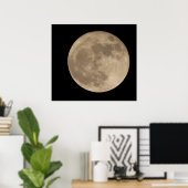Moon Print Astronomie Lunar Full Moon Poster (Thuiskantoor)