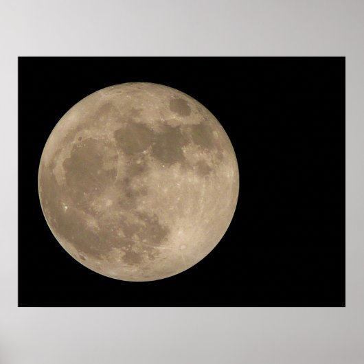 Moon Print Astronomie Lunar Full Moon Poster (Voorkant)
