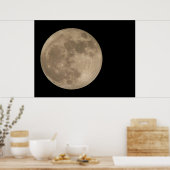 Moon Print Astronomie Lunar Full Moon Poster (Keuken)