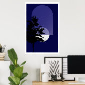 Moon Print, Modern Boho Wall Art, Poster (Thuiskantoor)