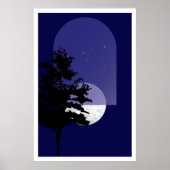 Moon Print, Modern Boho Wall Art, Poster (Voorkant)