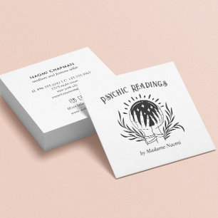 MOON PSYCHIC MEDIUM CRYSTAL BALL FORTUNE TELLER VIERKANTE VISITEKAARTJE