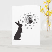 Moon Rabbit - carte de voeux vierge (Fleur jaune)