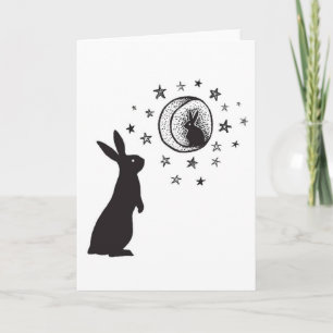 Moon Rabbit - leeg wenskaart Kaart