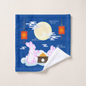 Moon Rabbit Mooncake Nuages Mooncake Festival à la (Gant de toilette)
