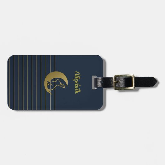 Moon & Rabbit op het Bagagelabel (Voorkant horizontaal)