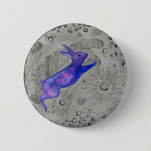 Moon Rabbit Ronde Button 5,7 Cm (Voorkant)