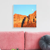 Moon, Red Rocks op Sunset Fine Art Southwest Canvas Afdruk (Insitu (Woonkamer))