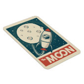 Moon Retro Galaxy Rocket Magneet (Rechterzijde)