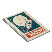 Moon Retro Galaxy Rocket Notitieboek (Rechterzijde)
