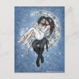 Moon Riders Romantische liefde Briefkaart