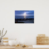 Moon Rise over Supertubes, J-Bay Bay, Zuid-Afrika Poster (Keuken)