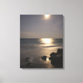 Moon Rising Over Ocean Canvas Afdruk (Voorkant)