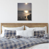Moon Rising Over Ocean Canvas Afdruk (Insitu (Slaapkamer))