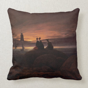 Moon Rising Over the Zee, 1822 (olie op doek) Kussen