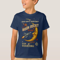 Moon Rocket Ride Jeugd T-Shirt (Marine)