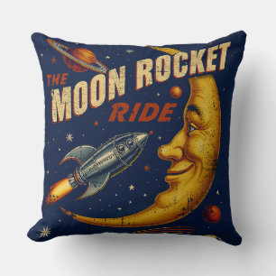 Moon Rocket Ride  Pillow Kussen