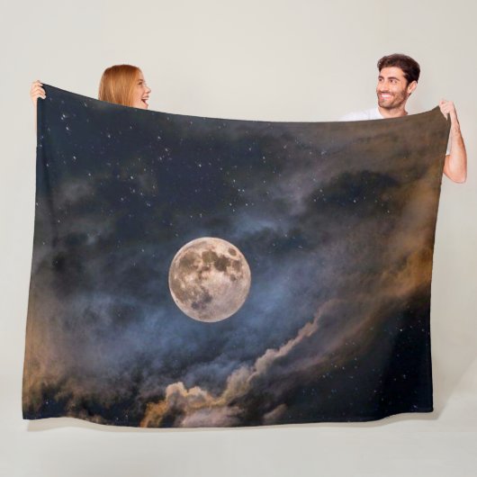 MOON 's nachts Fleece Deken (In situ)
