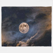 MOON 's nachts Fleece Deken (Voorkant (Horizontaal))