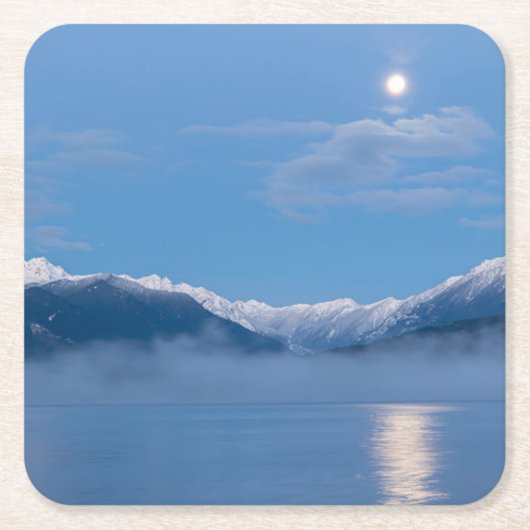Moon | Seabeck, Washington Vierkante Kartonnen Onderzetter (Voorkant)