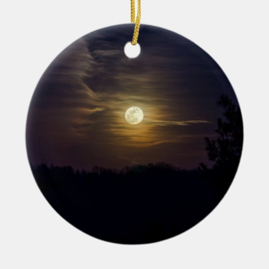 Moon Silhouette Keramisch Ornament (Voorkant)
