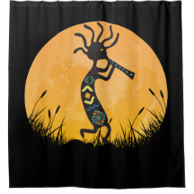 Moon Silhouette Kokopelli Douche rideau