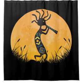 Moon Silhouette Kokopelli Shower Curtain Douchegordijn