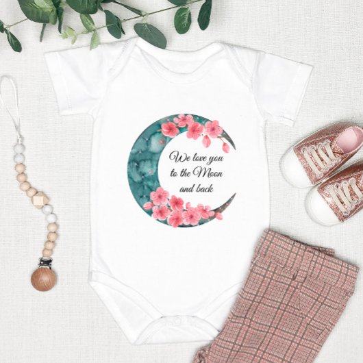 Moon Spring Flower Baby Nursery Poster Romper