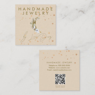 Moon Star Handmade Jewelry Artist Faux Gold C Vierkante Visitekaartje