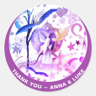 *~* Moon Star Moon Fairy Tale Glitter Castle Ronde Sticker
