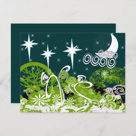 Moon Star Tree Paint Splat Briefkaart (Voorkant / Achterkant)