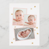 Moon Stars Arch Photo Faire-part de naissance rose (Verso)