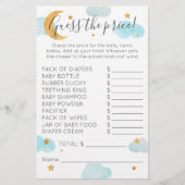 Moon & Stars Baby shower Clouds Raad de prijs (Voorkant)