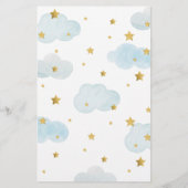 Moon & Stars Baby shower Clouds Raad de prijs (Achterkant)
