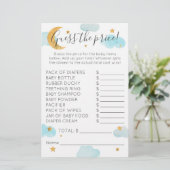 Moon & Stars Baby shower Clouds Raad de prijs (Staand voorkant)