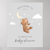Moon Stars Beer Baby shower Welkom Poster (Voorkant)