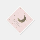 Moon & Stars Blush Roze Baby shower Papieren serve Servet (Hoek)
