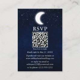 Moon Stars Celestial Wedding QR RSVP Informatiekaartje