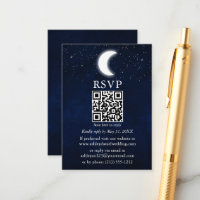 Moon Stars Celestial Wedding QR RSVP