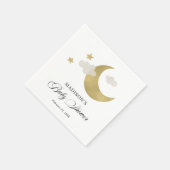 Moon Stars Clouds Fancy Script Baby shower Servet (Hoek)