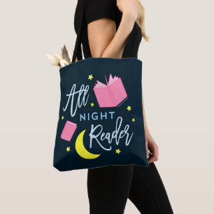 Moon Stars en Roze Boeken Al Nachtlezer Draagtas