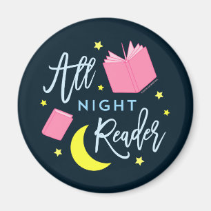 Moon Stars en Roze Boeken Al Nachtlezer Magneet