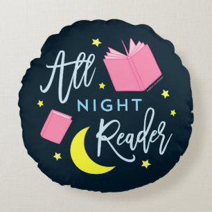 Moon Stars en Roze Boeken Al Nachtlezer Rond Kussen