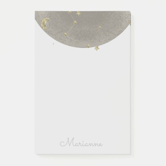 Moon Stars Faux Gold Post-it® Notes (Voorkant)