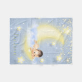 Moon Stars Gepersonaliseerde Baby Boy Deken (Voorkant (Horizontaal))